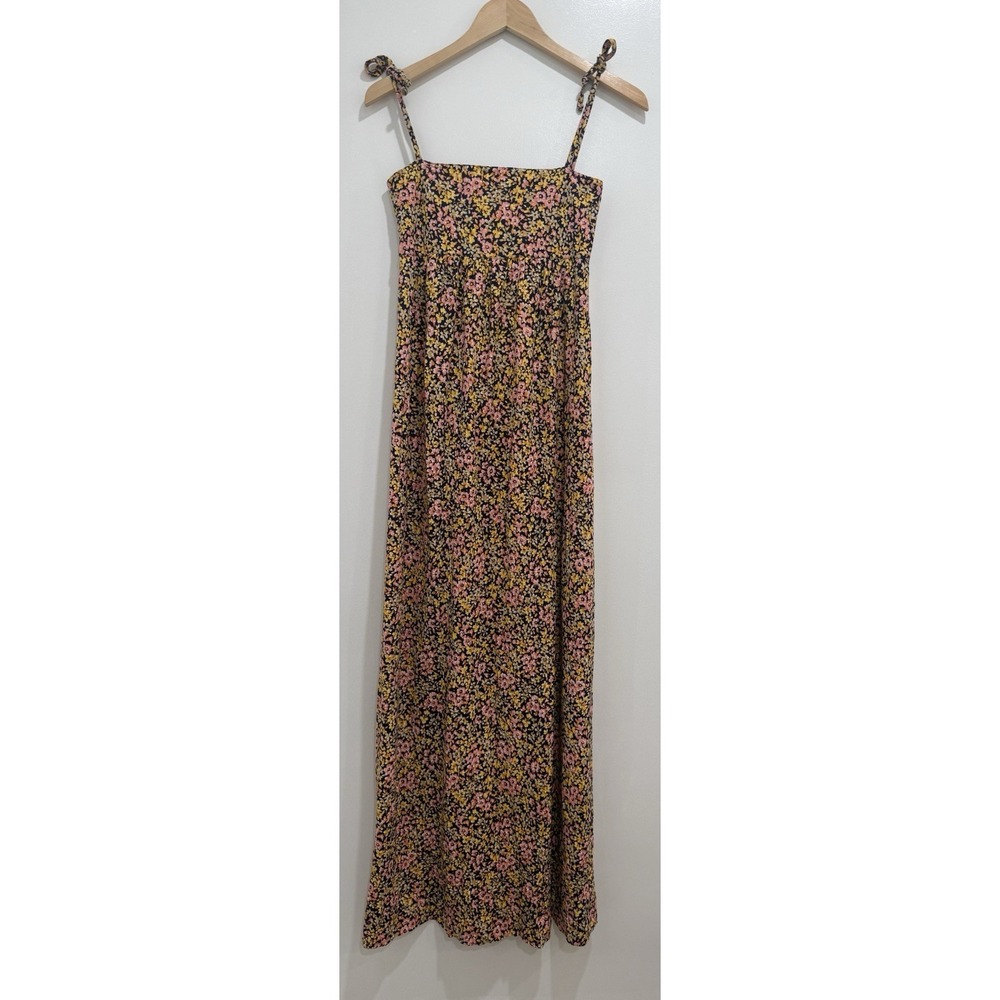 NWT VTG DVF 70‎ Ditsy Floral Maxi Dress Adjustable Tie Spaghetti Strap 6 Italy